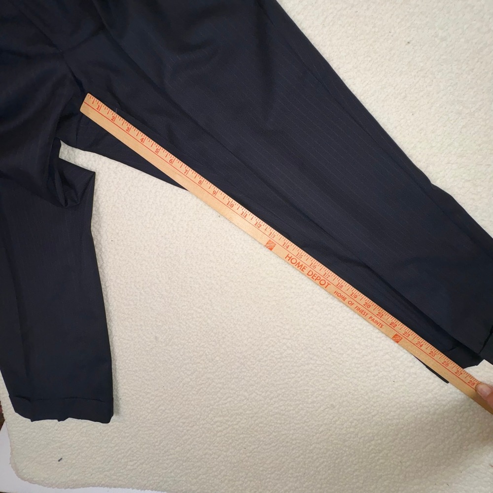 Brooks Brothers 1818 Madison Navy Pinstripe Wool Pleat/Cuff Dress Pants 37W - Picture 11 of 16